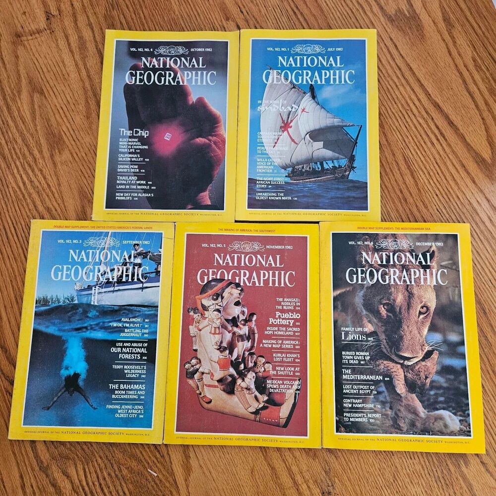 National Geographic Magazine Vtg 1982 Lot of 5